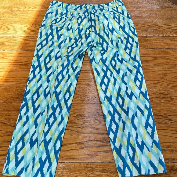 Ann Taylor blue/yellow ankle pants. Size 8.  Excellent condition. - Picture 5 of 13